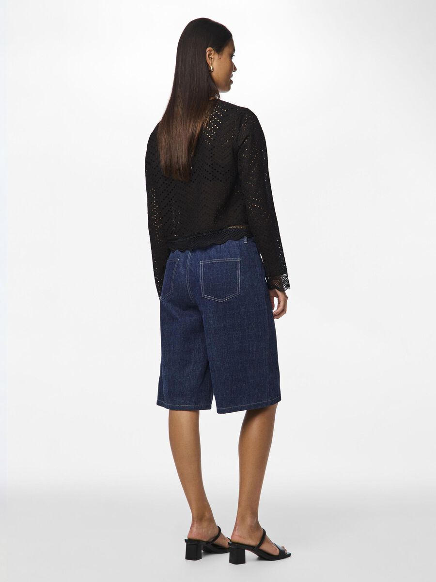 Pieces PCFABIA DENIM JORTS, Dark Blue Denim, highres - 17157781_DarkBlueDenim_004.jpg