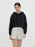 Pieces PCCHILLI CROPPED HOODIE, Black, highres - 17118501_Black_003.jpg