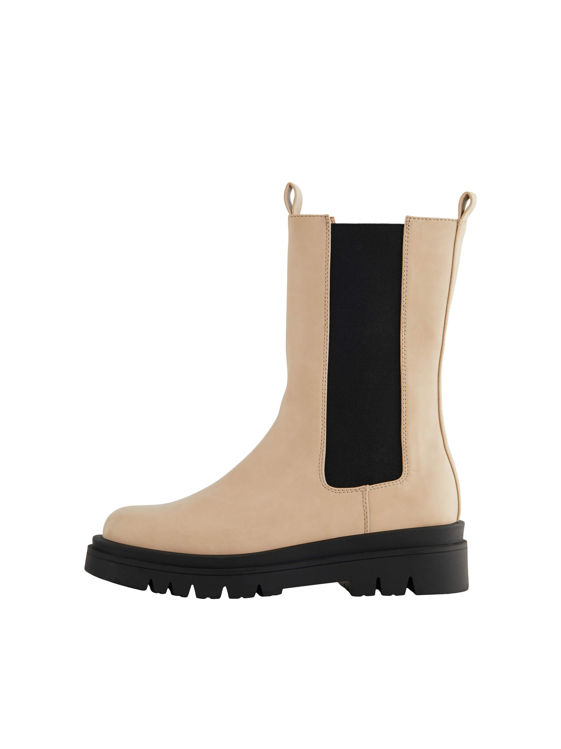Beige round toe chelsea boot clearance