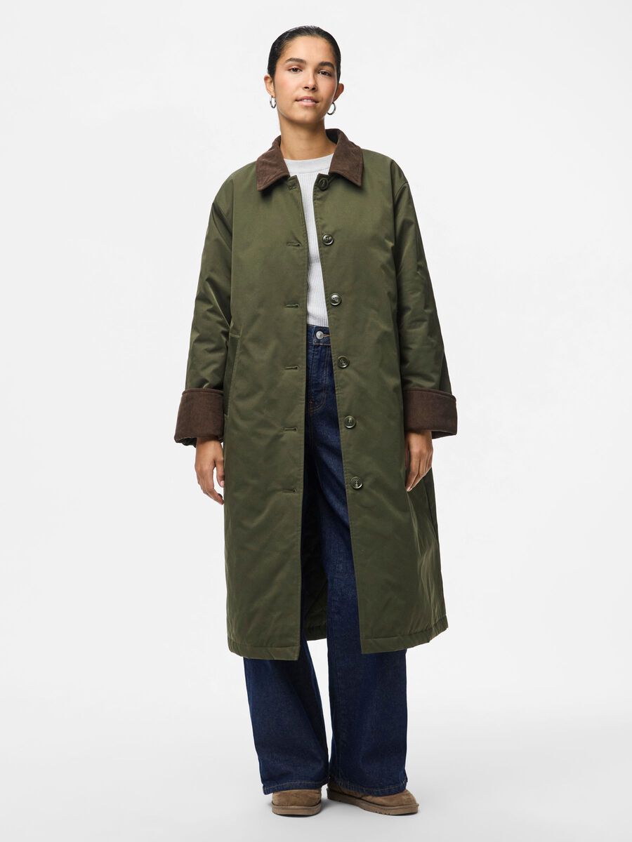 Product carousel image - PCJORMA LONG CORDUROY JACKET, Forest Night | 1