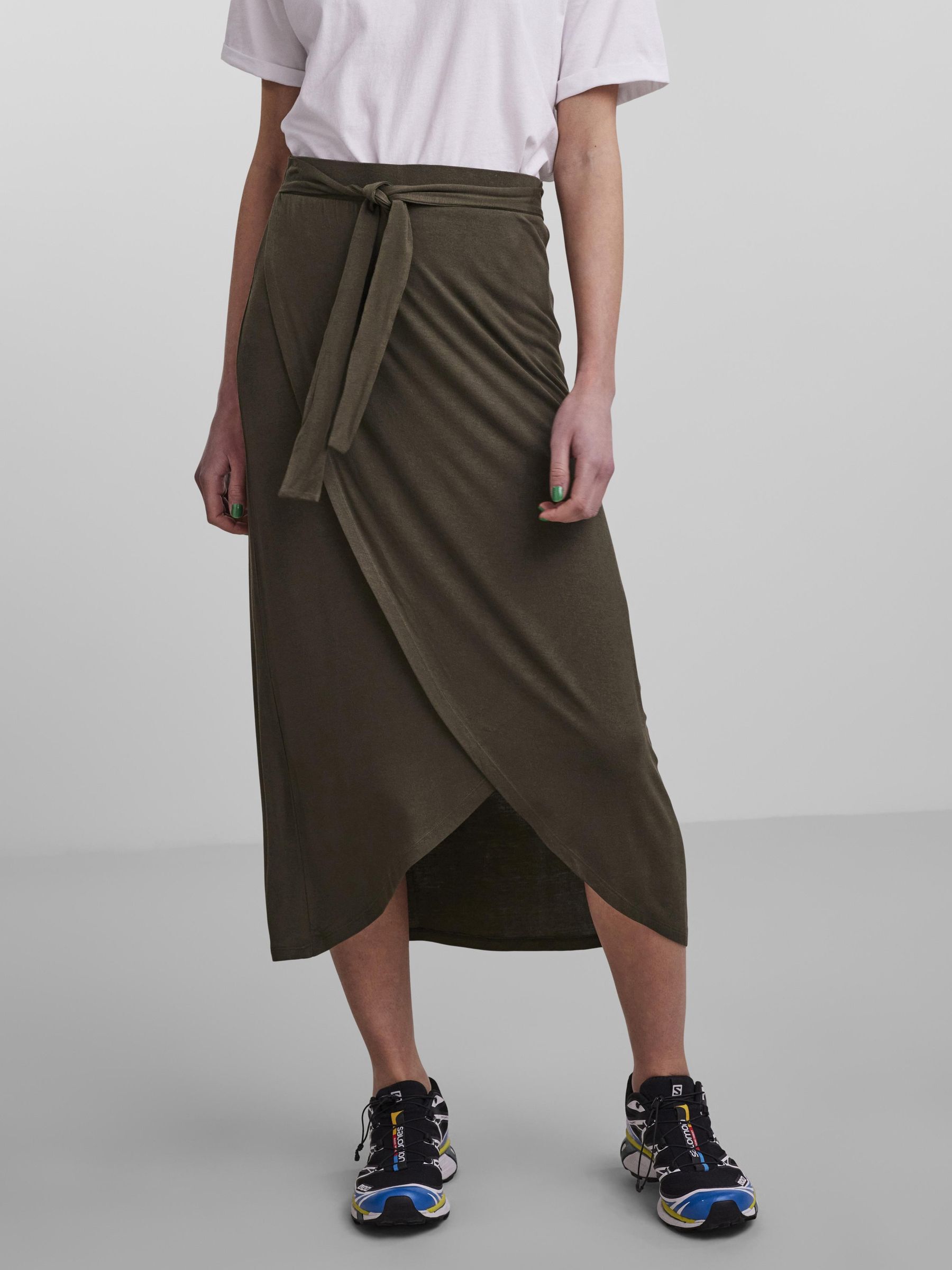High waisted on sale midi skirt wrap