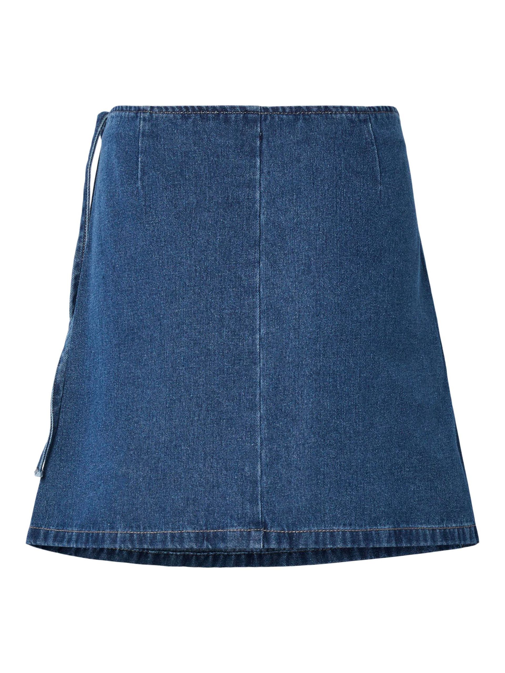 Carousel image - PCFIBBO HW WRAP DENIM MINISKJØRT, Medium Blue Denim | 7