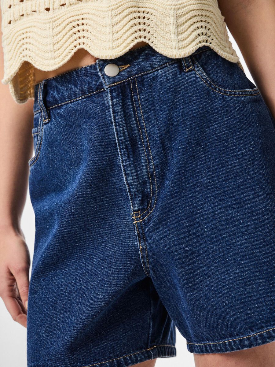 Pieces SHORTS IN DENIM, Medium Blue Denim, highres - 17153448_MediumBlueDenim_006.jpg