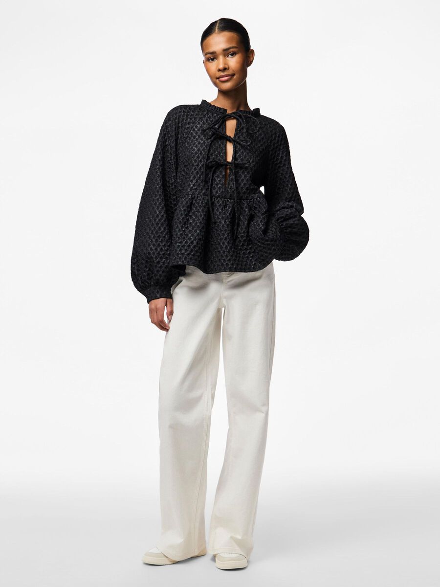 Carousel image - PCNIBE LANG&AElig;RMET BLUSE, Black | 3