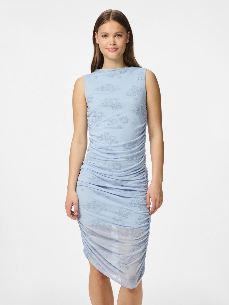 Pieces PCMERRY RUCHING MINI DRESS, Cashmere Blue, highres - 17162069_CashmereBlue_003.jpg