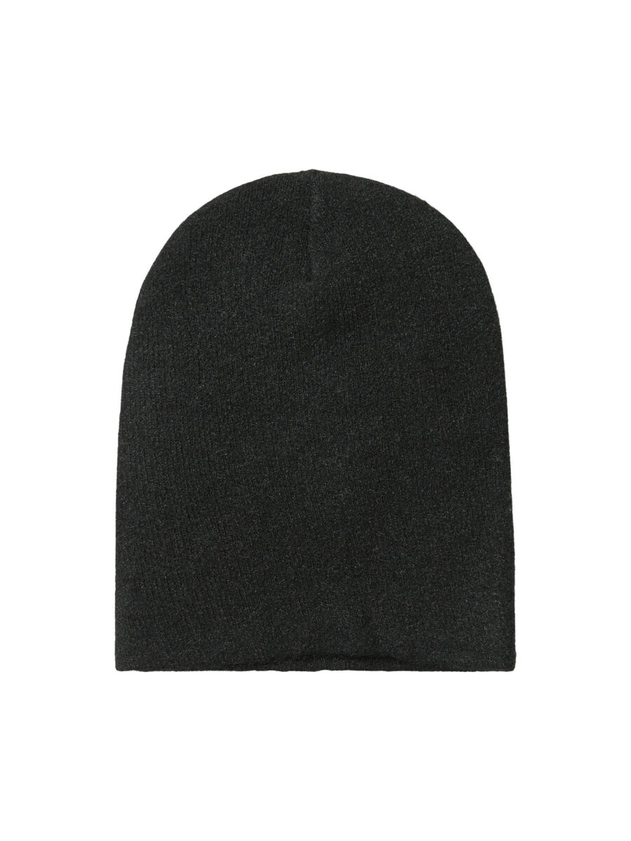 Pieces OVERSIZED WOOL-BLEND HAT, Black, highres - 17093611_Black_001.jpg