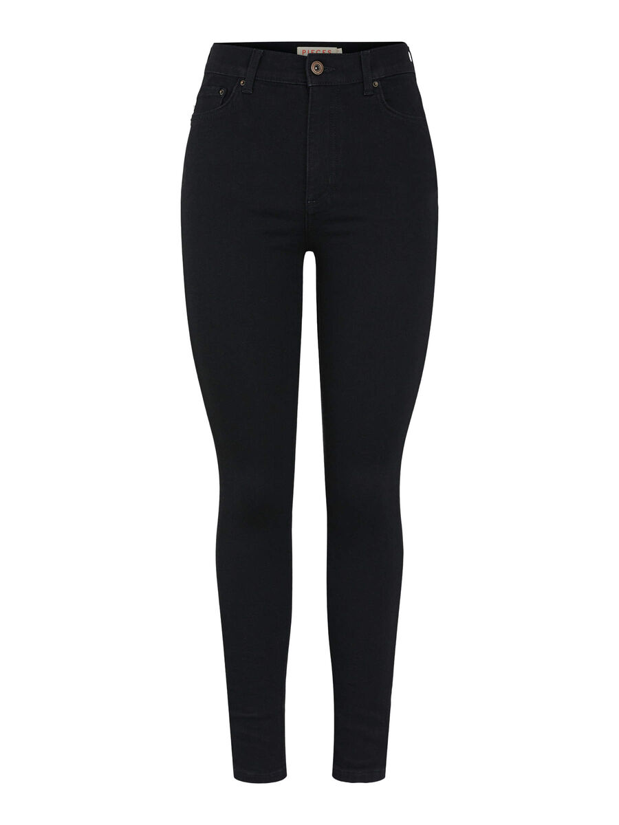 Pieces SKINNY FIT HIGH RISE JEANS, Black, highres - 17106129_Black_001.jpg