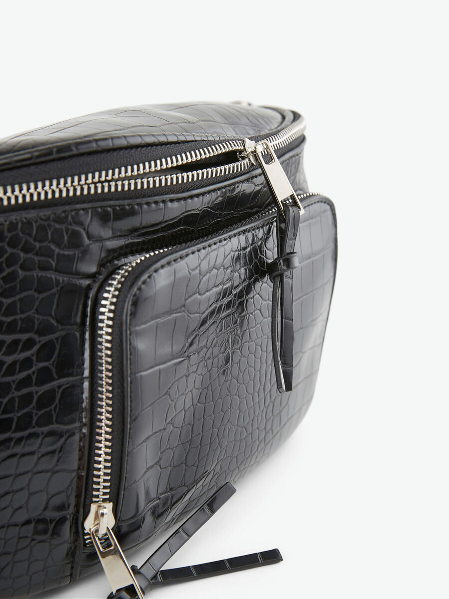 Pieces FAUX SNAKESKIN BUM BAG, Black, highres - 17100764_Black_005.jpg