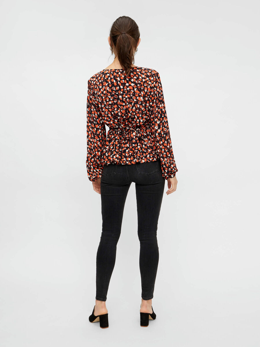 Pieces PRINTED LONG SLEEVED TOP, Black, highres - 17108751_Black_810813_004.jpg