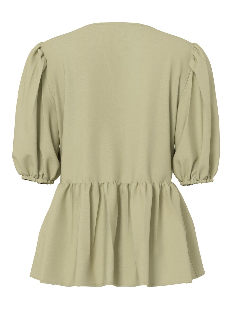 Pieces PCJOLLY TIE PUFF SLEEVED TOP, Sage Green, highres - 17148315_SageGreen_002.jpg