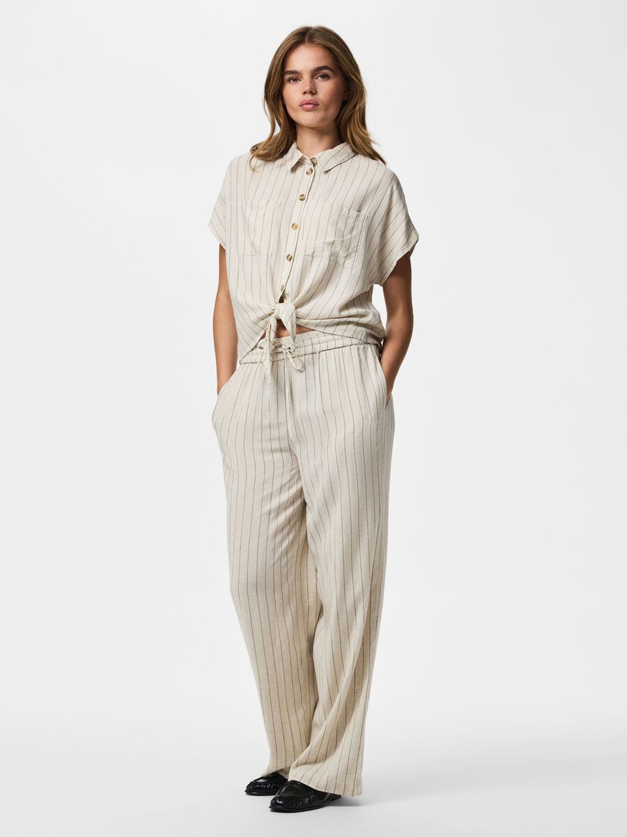 Carousel image - PCPIA LINEN BLEND SHORT SLEEVED SHIRT, Birch | 5