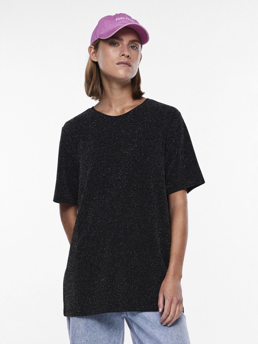 Pieces PCLINA GLITTER T-SHIRT, Black, highres - 17133911_Black_003.jpg