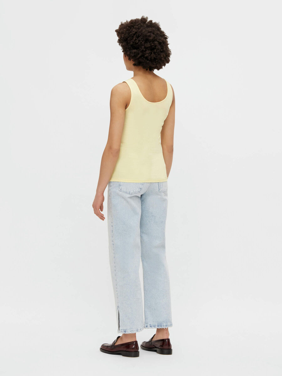 Pieces RIBBED COTTON TOP, Pale Banana, highres - 17101438_PaleBanana_004.jpg