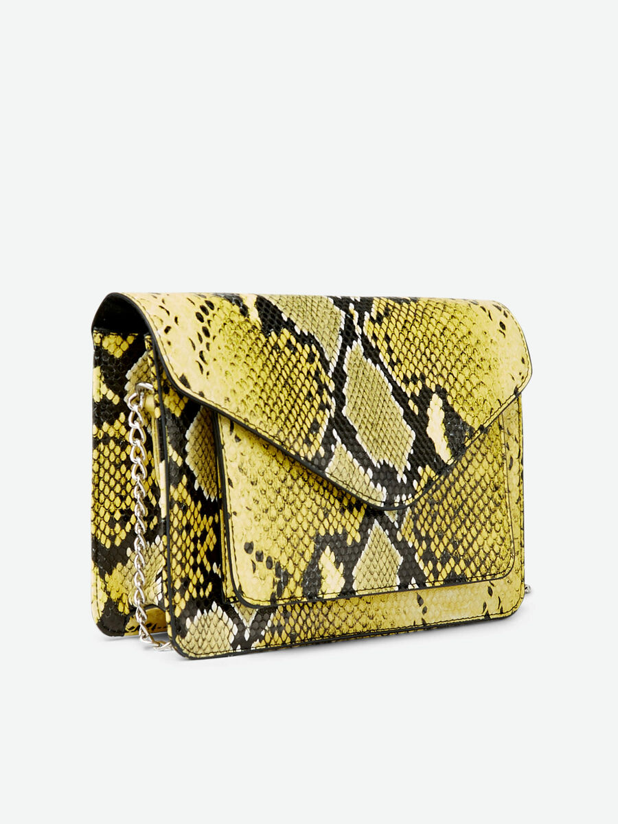 Pieces FAUX SNAKE PRINTED CROSSBODY BAG, Lemon Chrome, highres - 17094410_LemonChrome_004.jpg