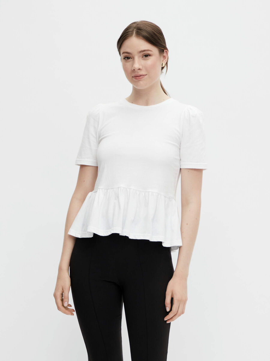 Pieces PCULI SHORT SLEEVED TOP, Bright White, highres - 17121691_BrightWhite_003.jpg