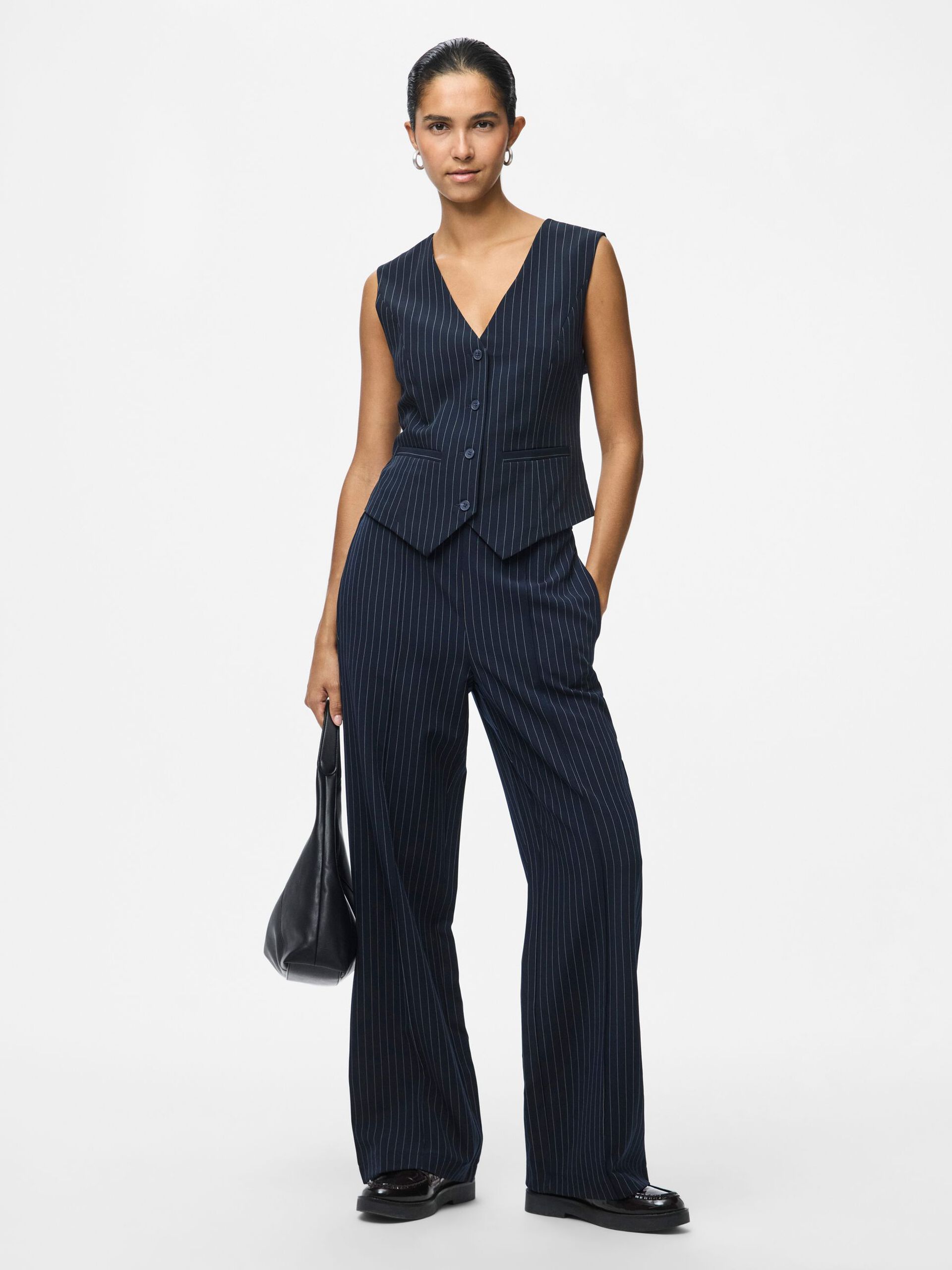 Carousel image - PCBOZZY PINSTRIPE WAISTCOAT, Sky Captain | 5