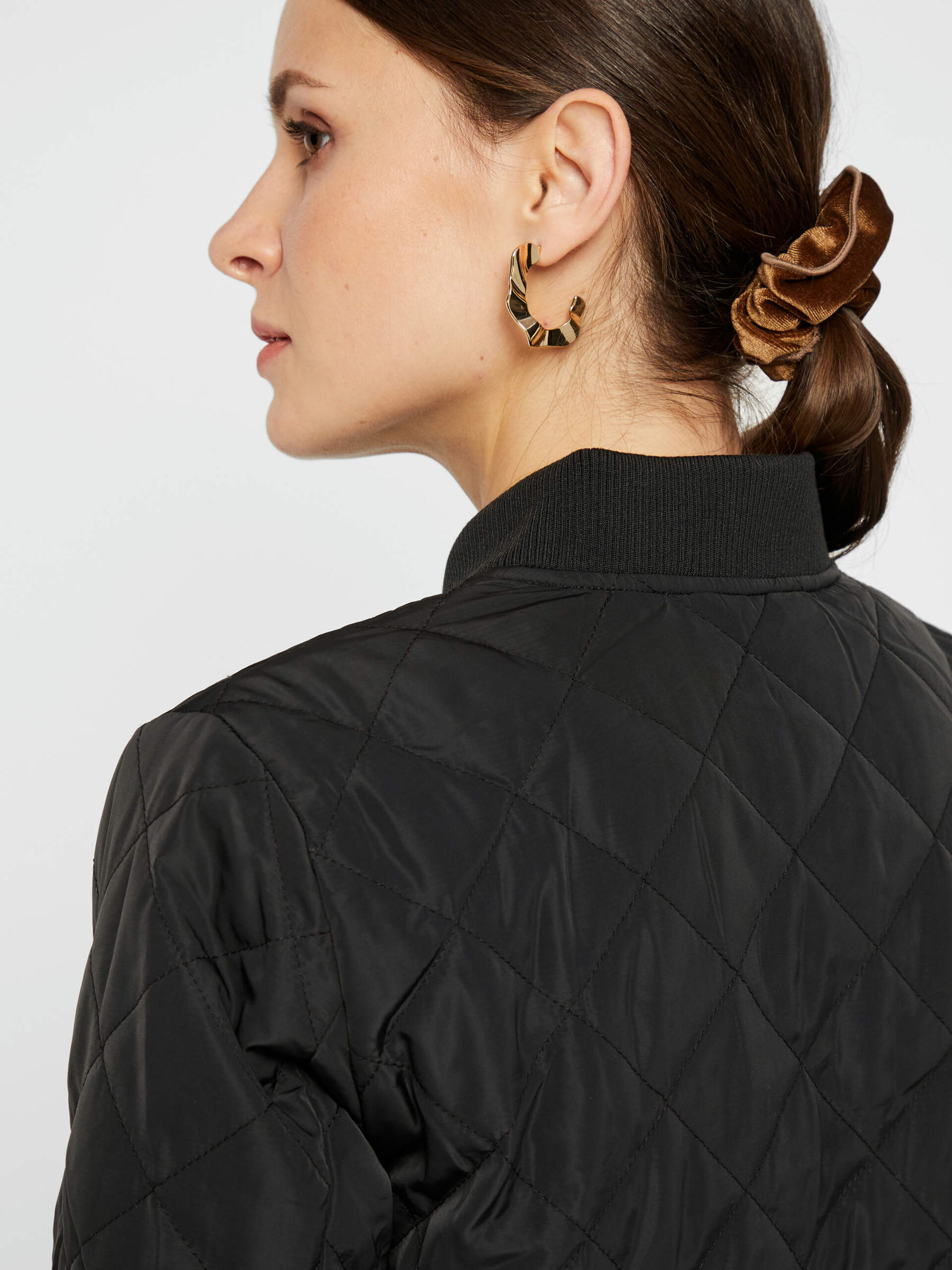 Carousel image - MATELASSÉ VESTE BOMBER, Black | 5