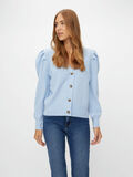Pieces PUFF SLEEVED KNITTED CARDIGAN, Cashmere Blue, highres - 17113382_CashmereBlue_003.jpg