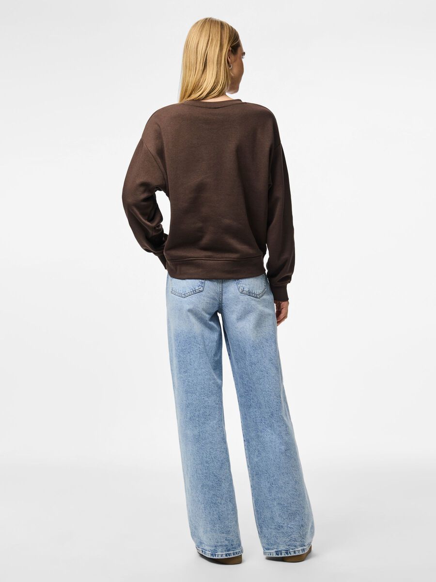 Pieces PCCHILLI LOOSE FIT SWEATSHIRT, Hot Fudge, highres - 17156302_HotFudge_004.jpg