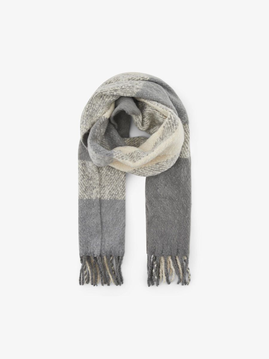 Pieces BLOCS DE COULEUR FOULARD LONG, Medium Grey Melange, highres - 17107055_MediumGreyMelange_001.jpg