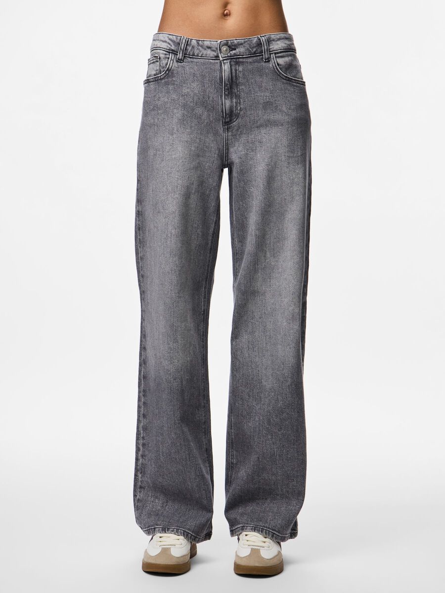 Product carousel image - PCSILKE WIDE FIT JEANS, Medium Grey Denim | 1