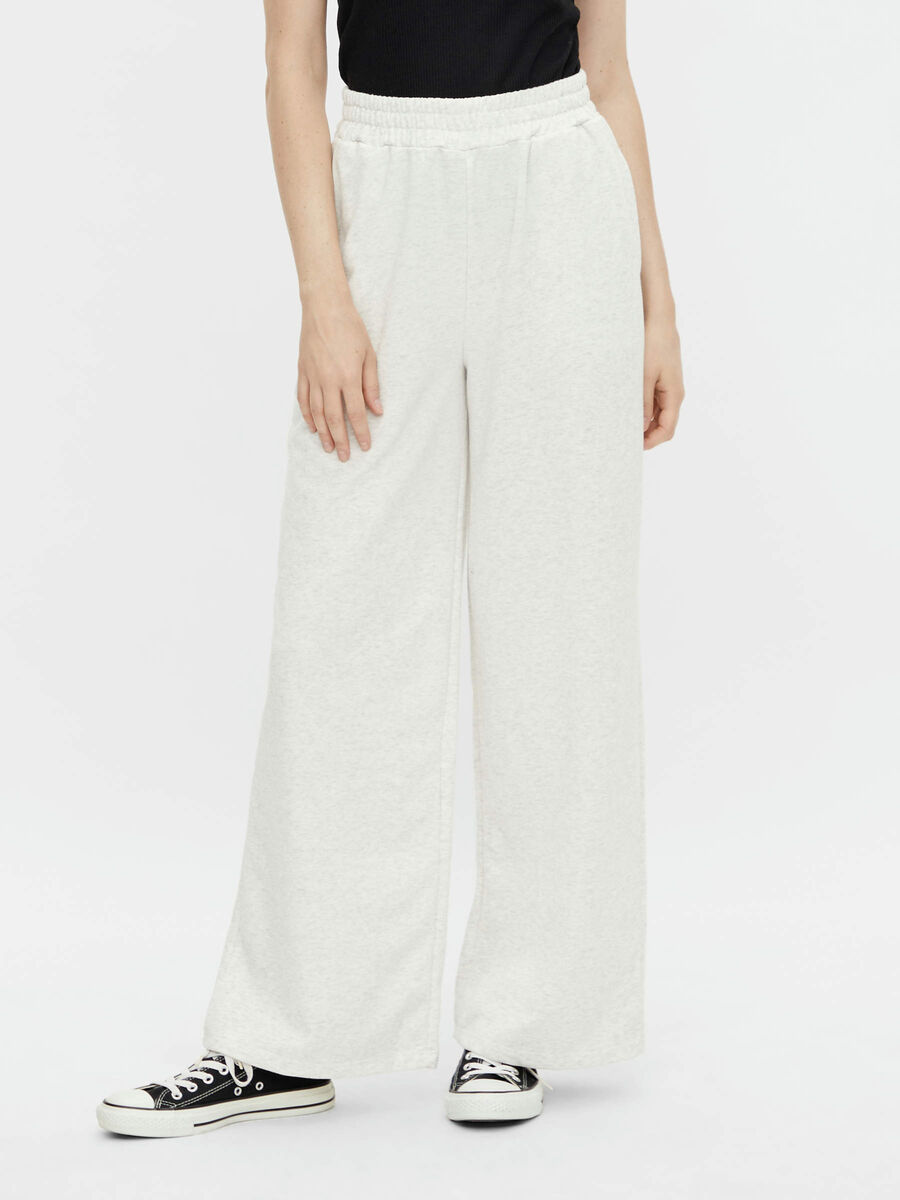 Pieces BREDE BEN HØJTALJEDE SWEATPANTS, Snow White, highres - 17121289_SnowWhite_003.jpg