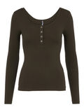 Pieces PCKITTE  LONG SLEEVED TOP, Black Olive, highres - 17101437_BlackOlive_001.jpg