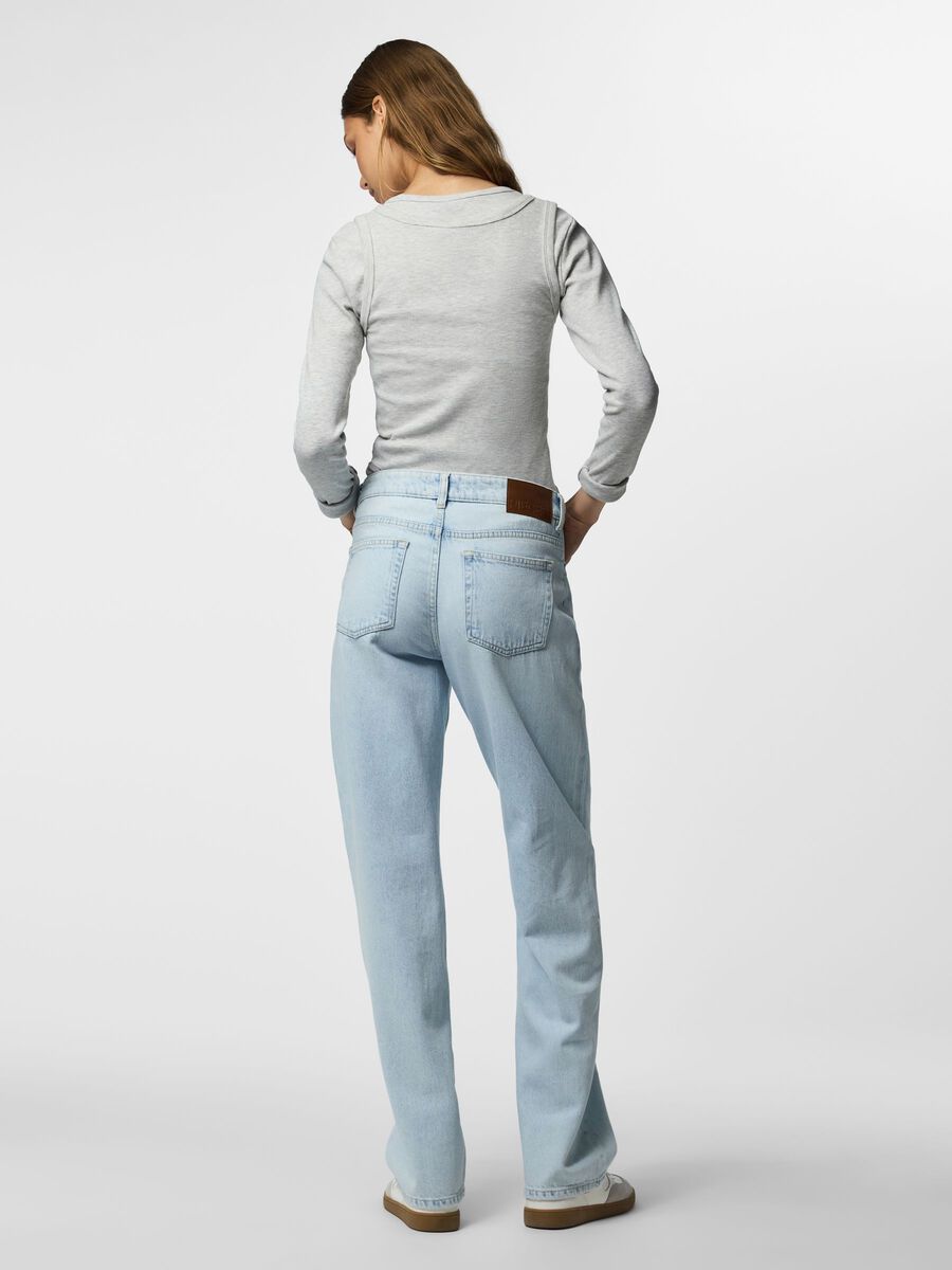 Product carousel image 2 PCSKY MW  STRAIGHT FIT JEANS, Light Blue Denim