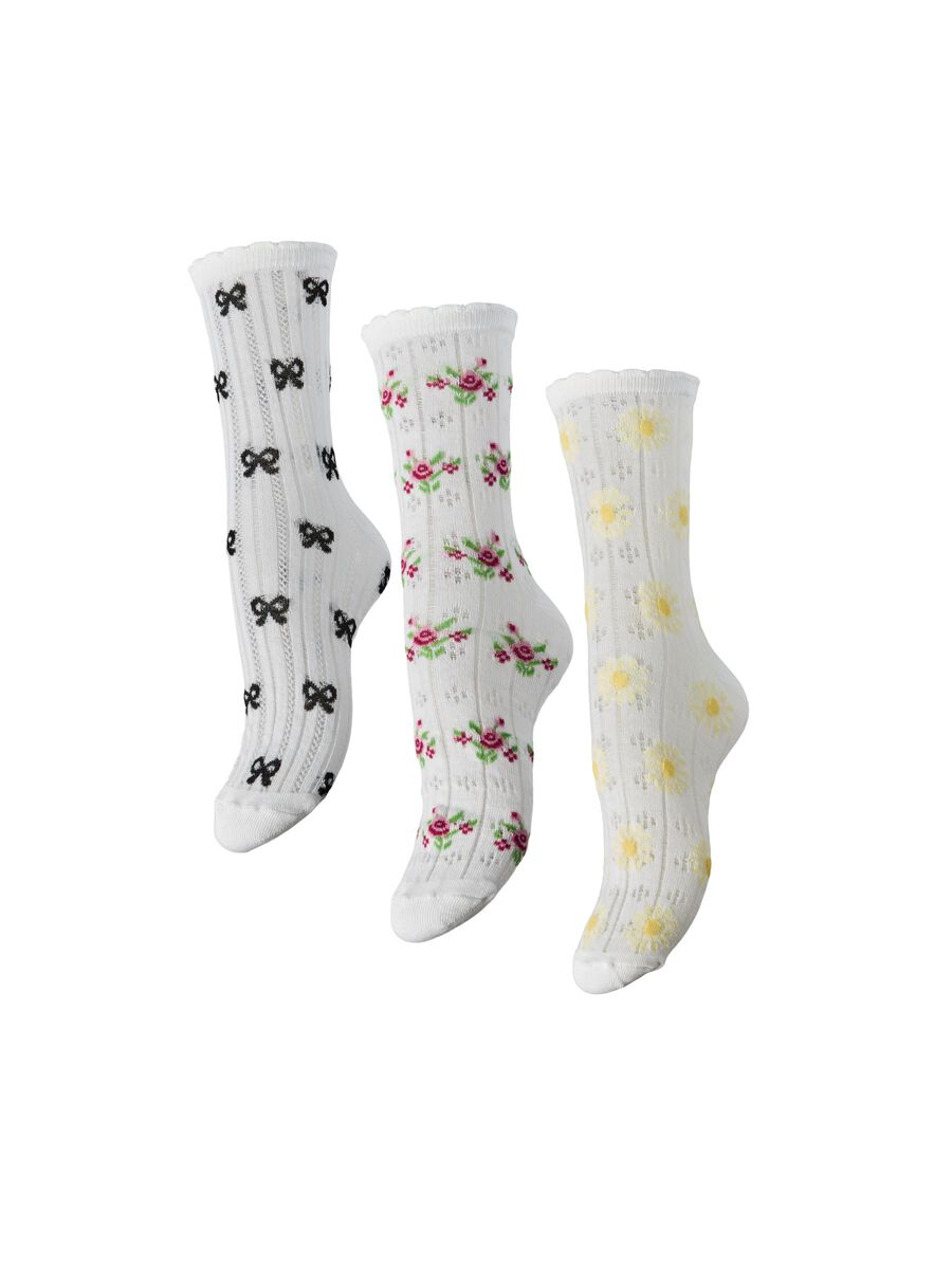 Product carousel image - PCBELLA POINTELLE 3-PACK SOCKS, Cloud Dancer | 2