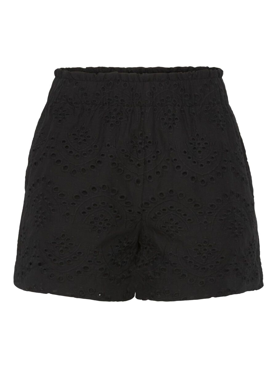 Pieces PCVILDE - BRODERIE ANGLAISE SHORT, Black, highres - 17154745_Black_001.jpg