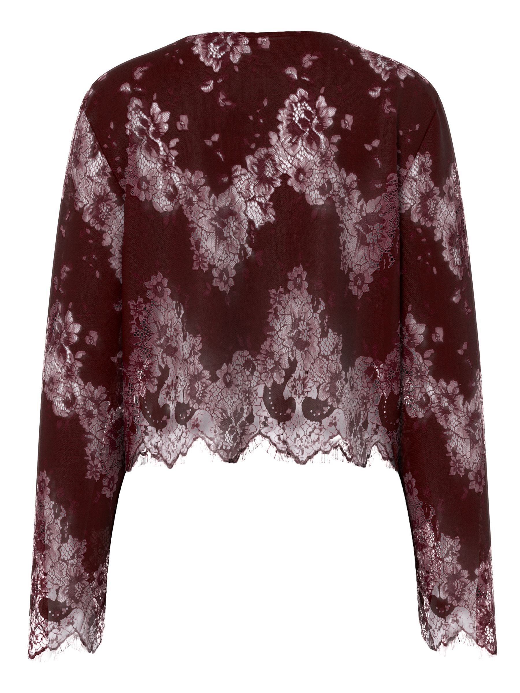 PCRINNE LACE LONG SLEEVED TOP | Red | PIECES® Germany