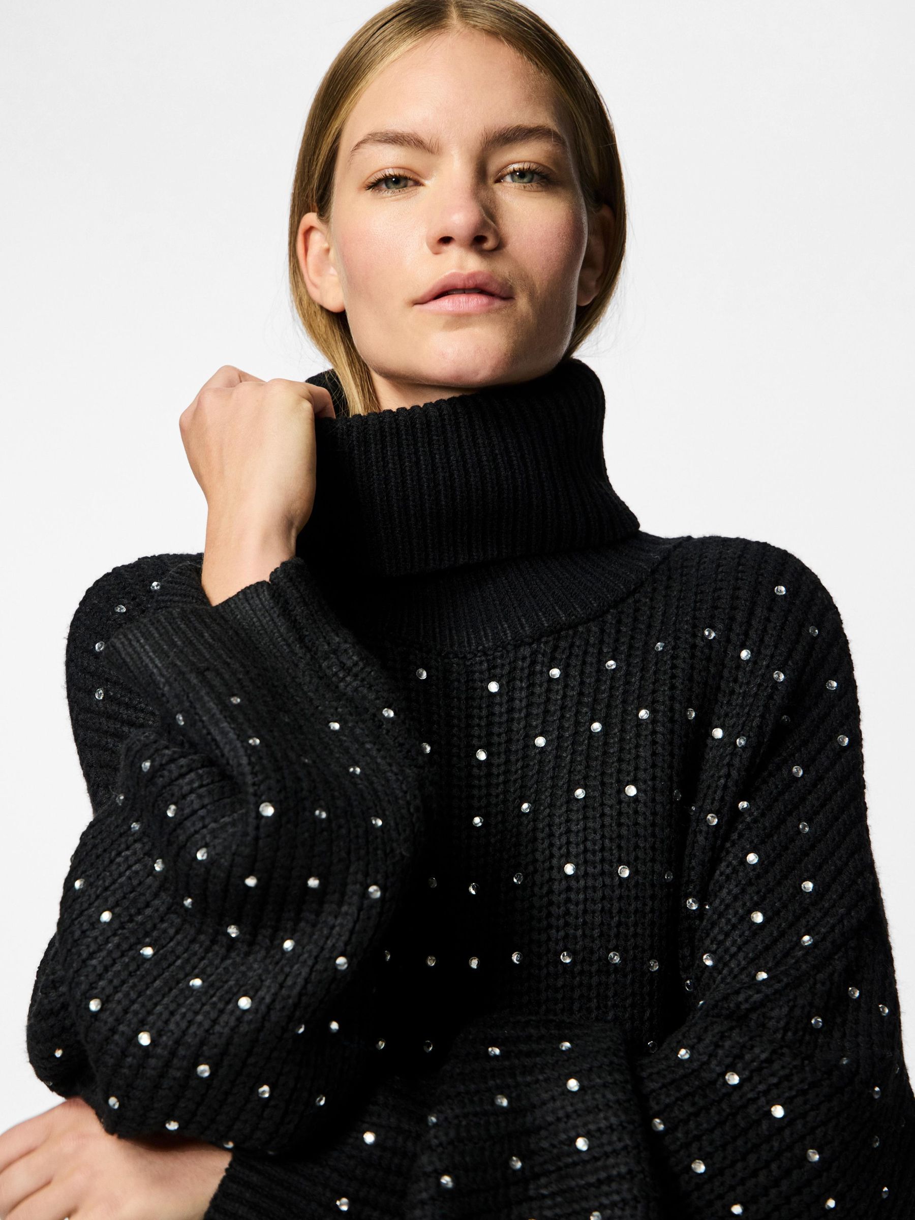 Rhinestone turtleneck deals