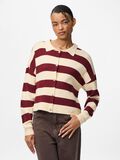 Product image thumbnail - PCJASSY POLO STRIKKET CARDIGAN, Winetasting | 1