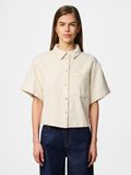 Pieces PCSAVANNA CHEMISE À MANCHES COURTES, Raw Cotton, highres - 17156459_RawCotton_003.jpg
