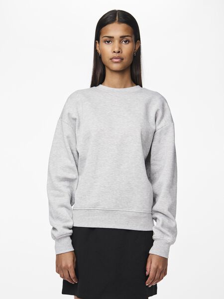 Pieces PCCHILLI LOOSE FIT SWEATSHIRT, Light Grey Melange, highres - 17156302_LightGreyMelange_003.jpg