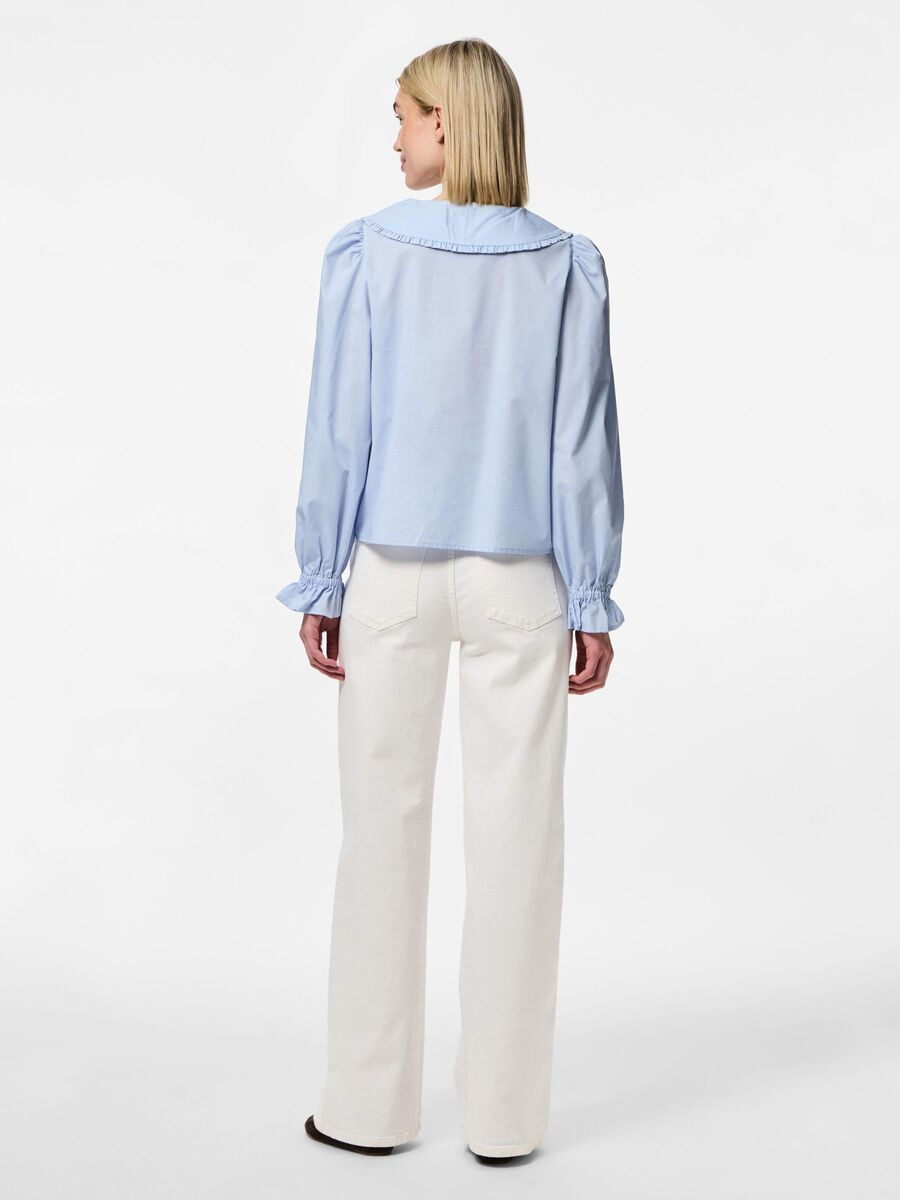 Pieces PCAGNES TIE TOP MED LANGE ÆRMER, Cashmere Blue, highres - 17159976_CashmereBlue_004.jpg