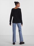 Pieces V-NECK KNITTED PULLOVER, Black, highres - 17114251_Black_004.jpg