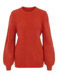 Pieces LONG SLEEVED KNITTED PULLOVER, Cherry Tomato, highres - 17113169_CherryTomato_001.jpg