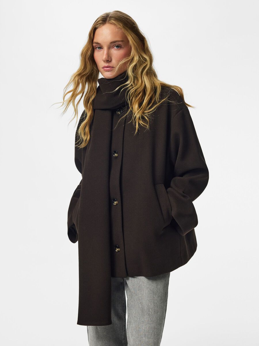 Product carousel image 1 PCAGNES SHORT COAT, Ganache