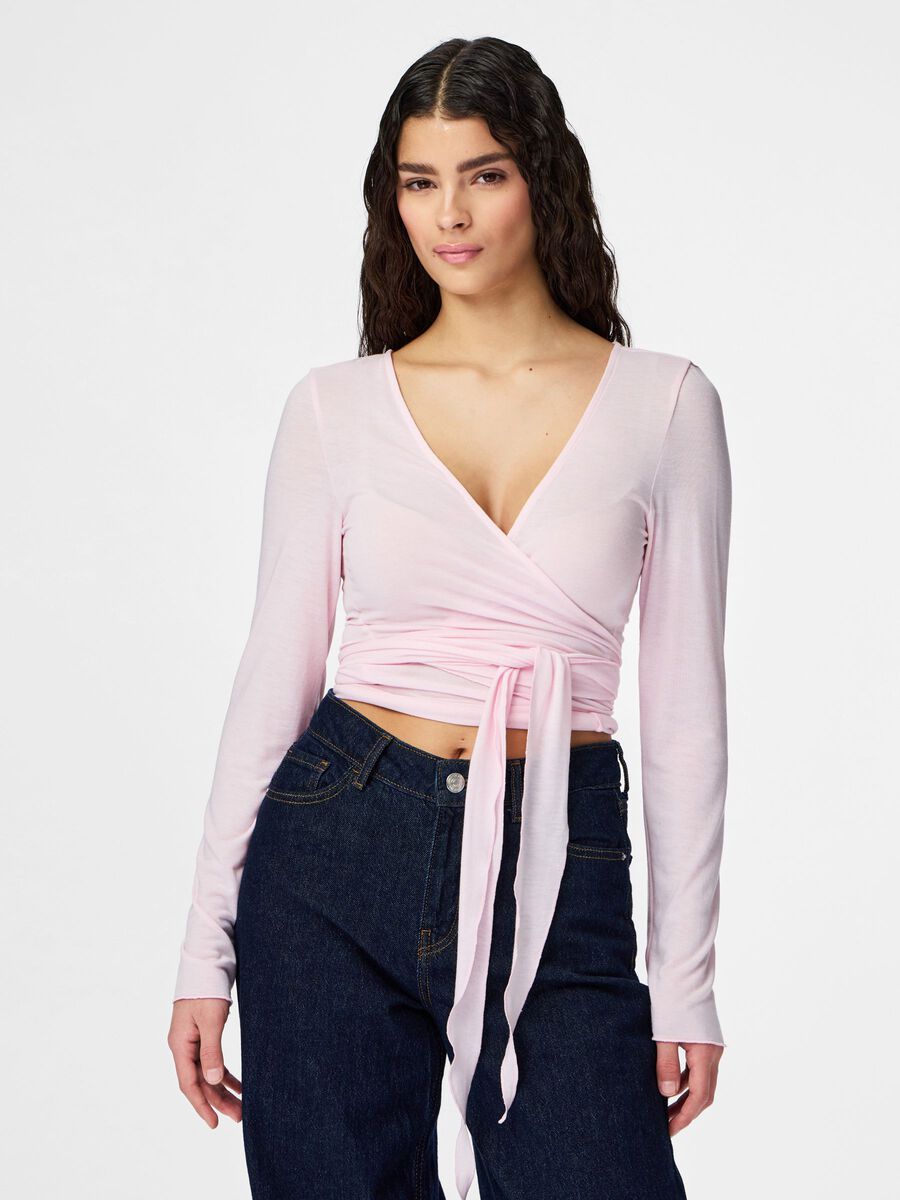 Product carousel image - PCROYA WRAP TOP, Cradle Pink | 1