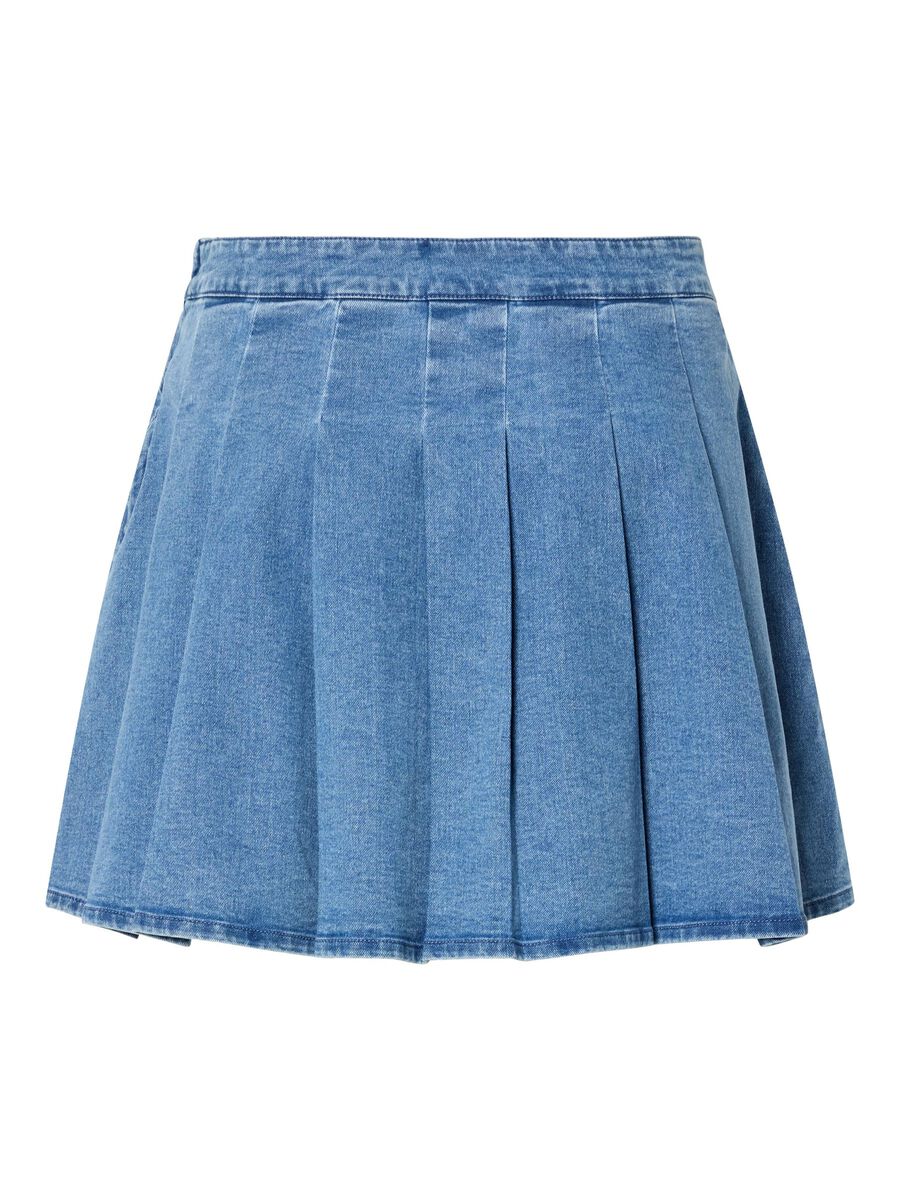 Pieces PCSILJE MW PLISSÉ MINI DENIM SKIRT, Light Blue Denim, highres - 17156077_LightBlueDenim_002.jpg