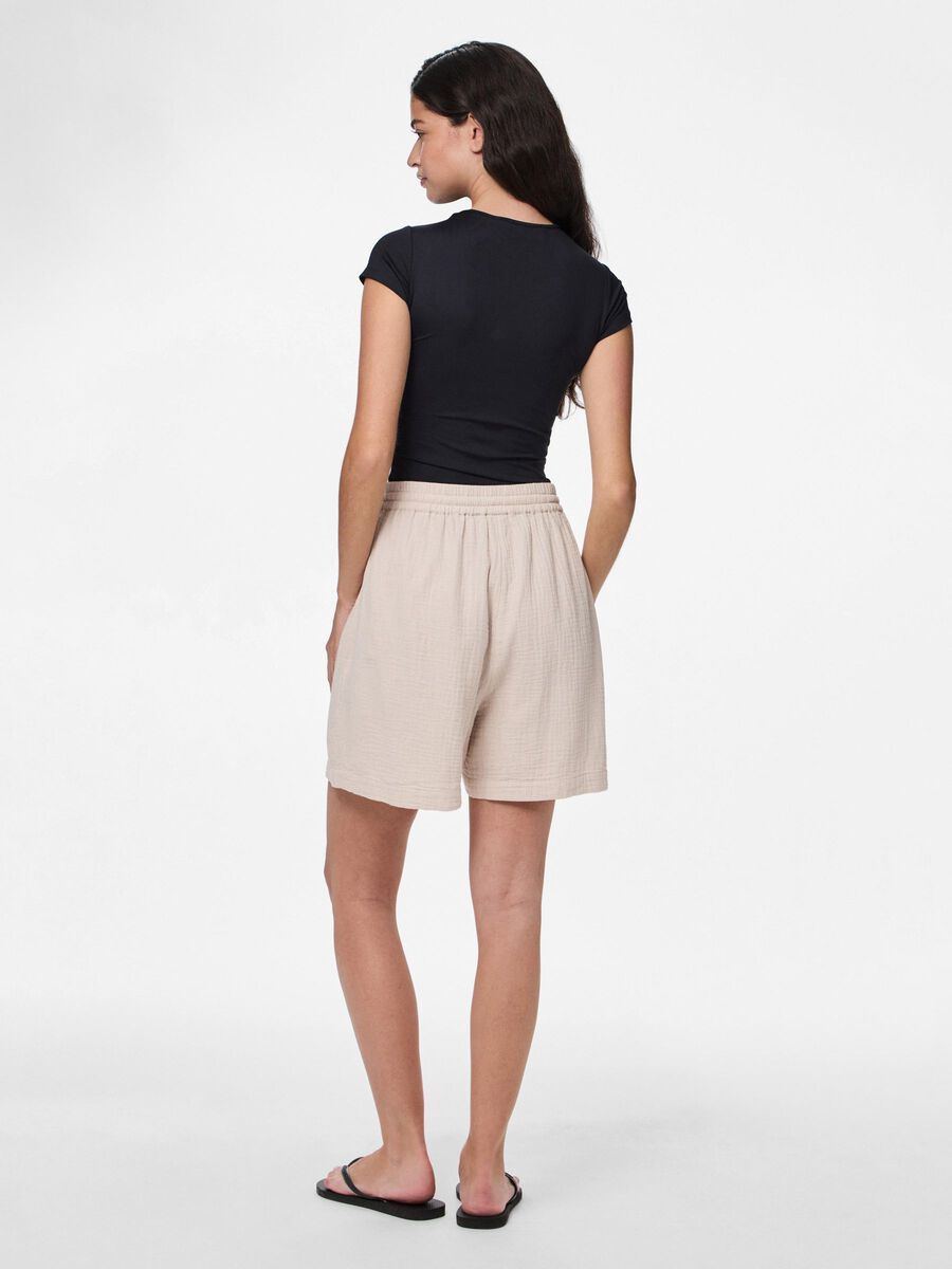 Pieces PCSASTINA HW MUSSELIN SHORTS, Silver Gray, highres - 17156470_SilverGray_004.jpg