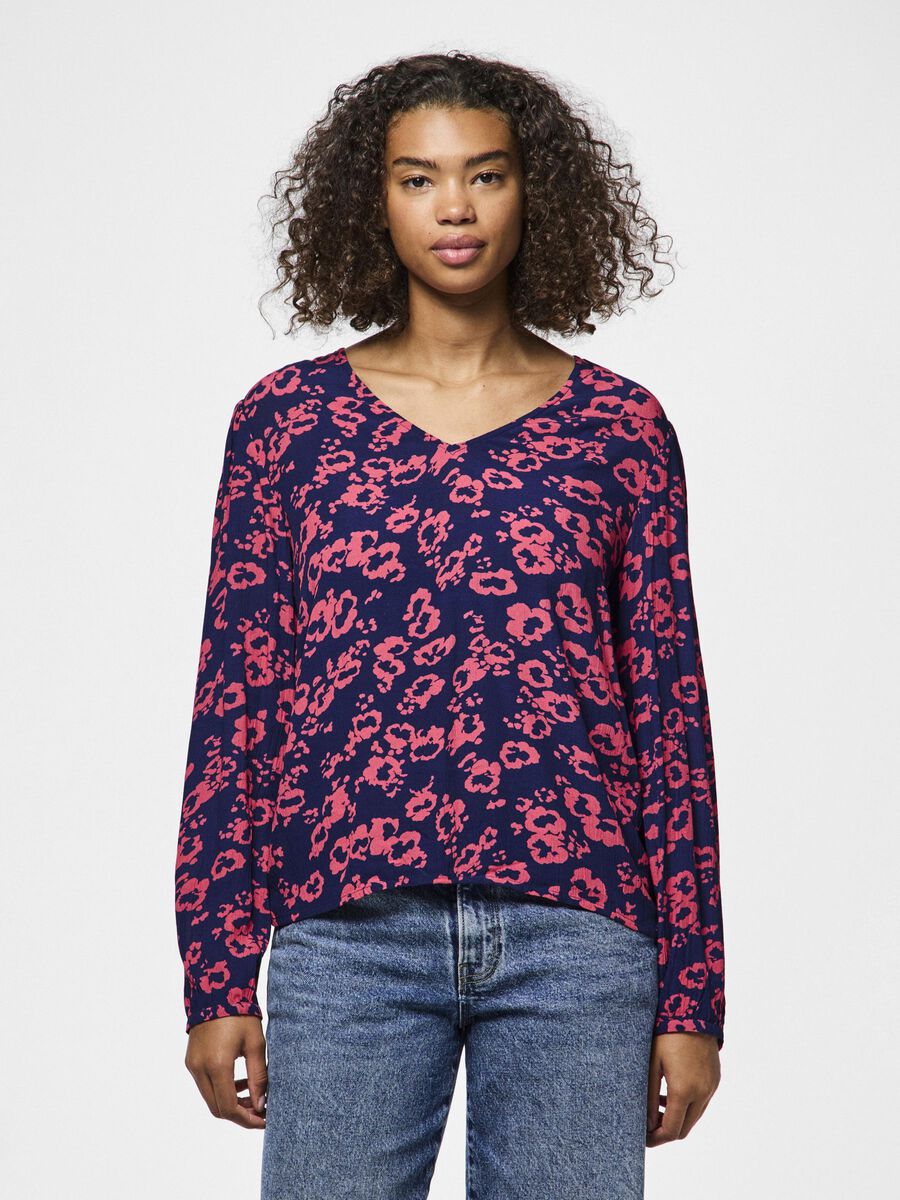 Pieces PCPAROLINE  LONG SLEEVED BLOUSE, Ocean Cavern, highres - 17154649_OceanCavern_1154282_003.jpg