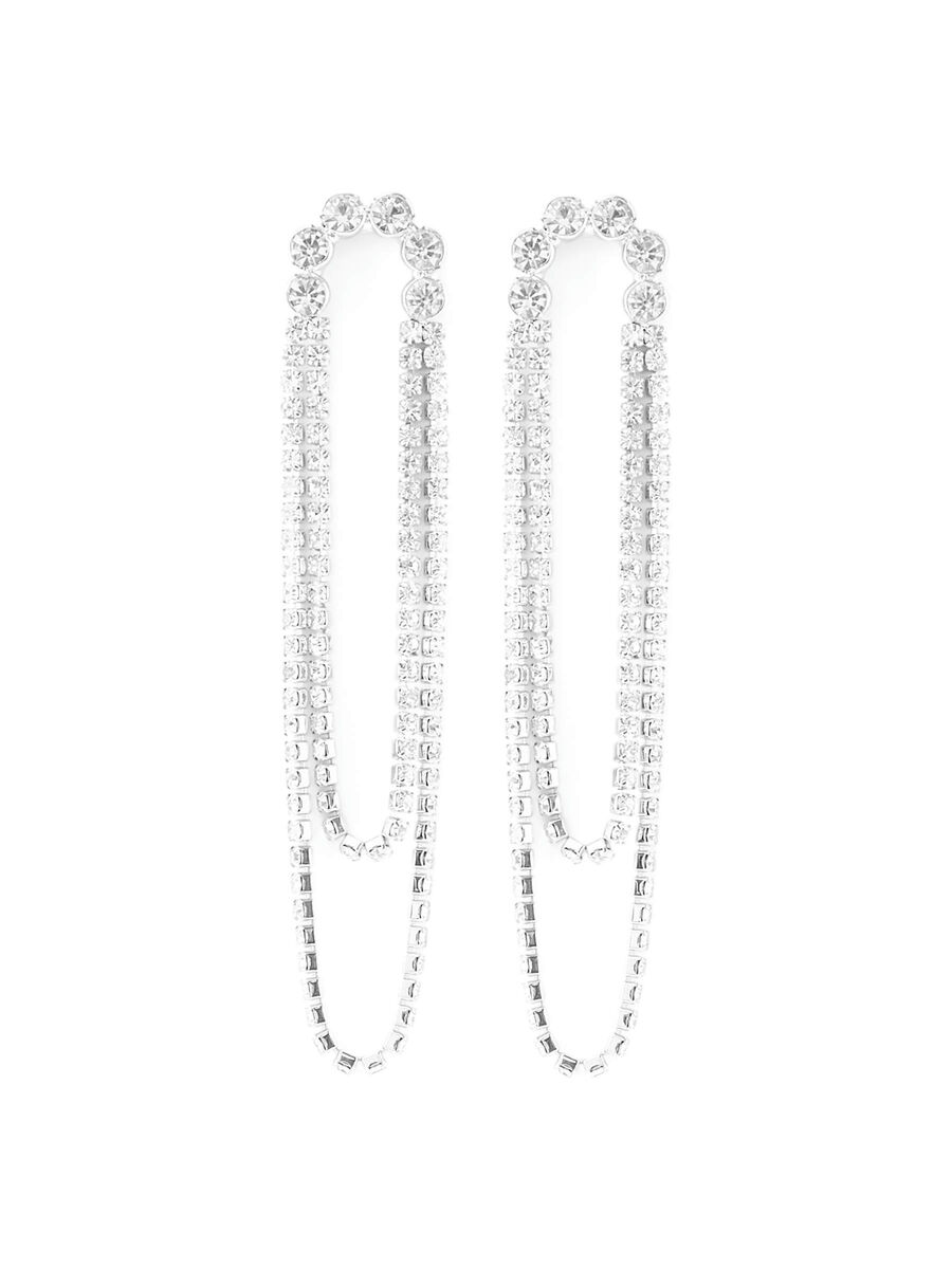 Pieces DOUBLE-CHAIN EARRINGS, Silver Colour, highres - 17098507_SilverColour_001.jpg