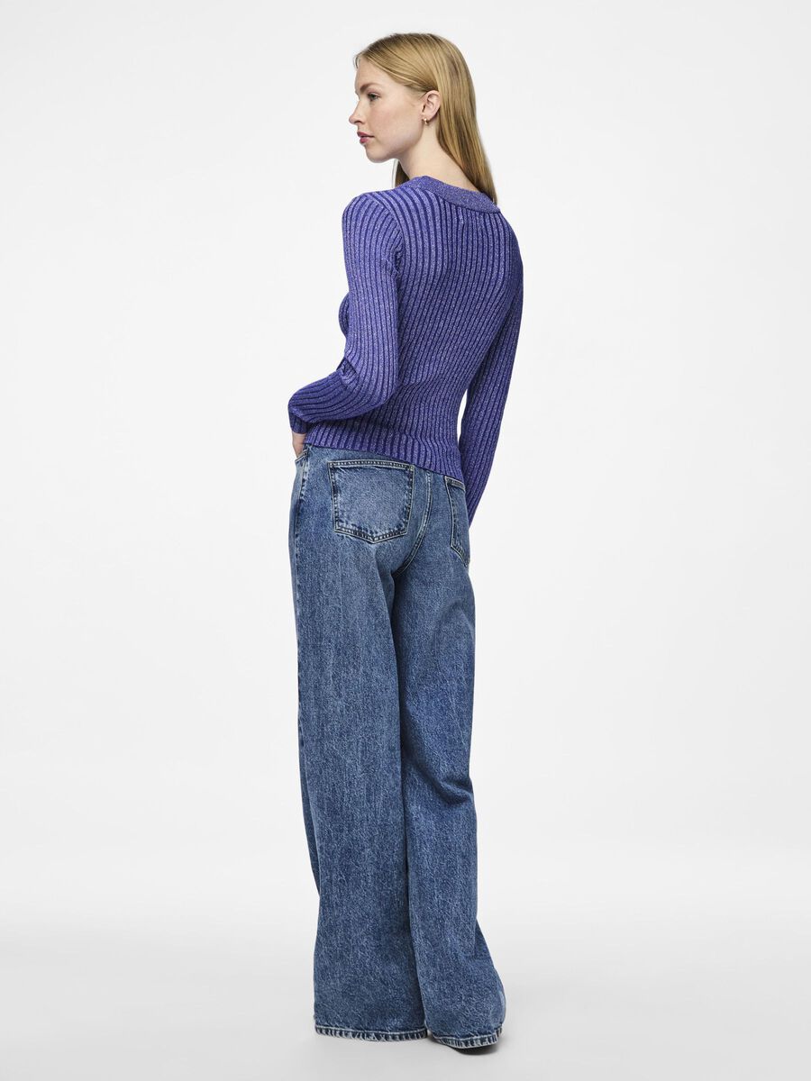 Pieces PCCRISTA LUREX KNITTED TOP, Bellwether Blue, highres - 17151031_BellwetherBlue_1125231_004.jpg