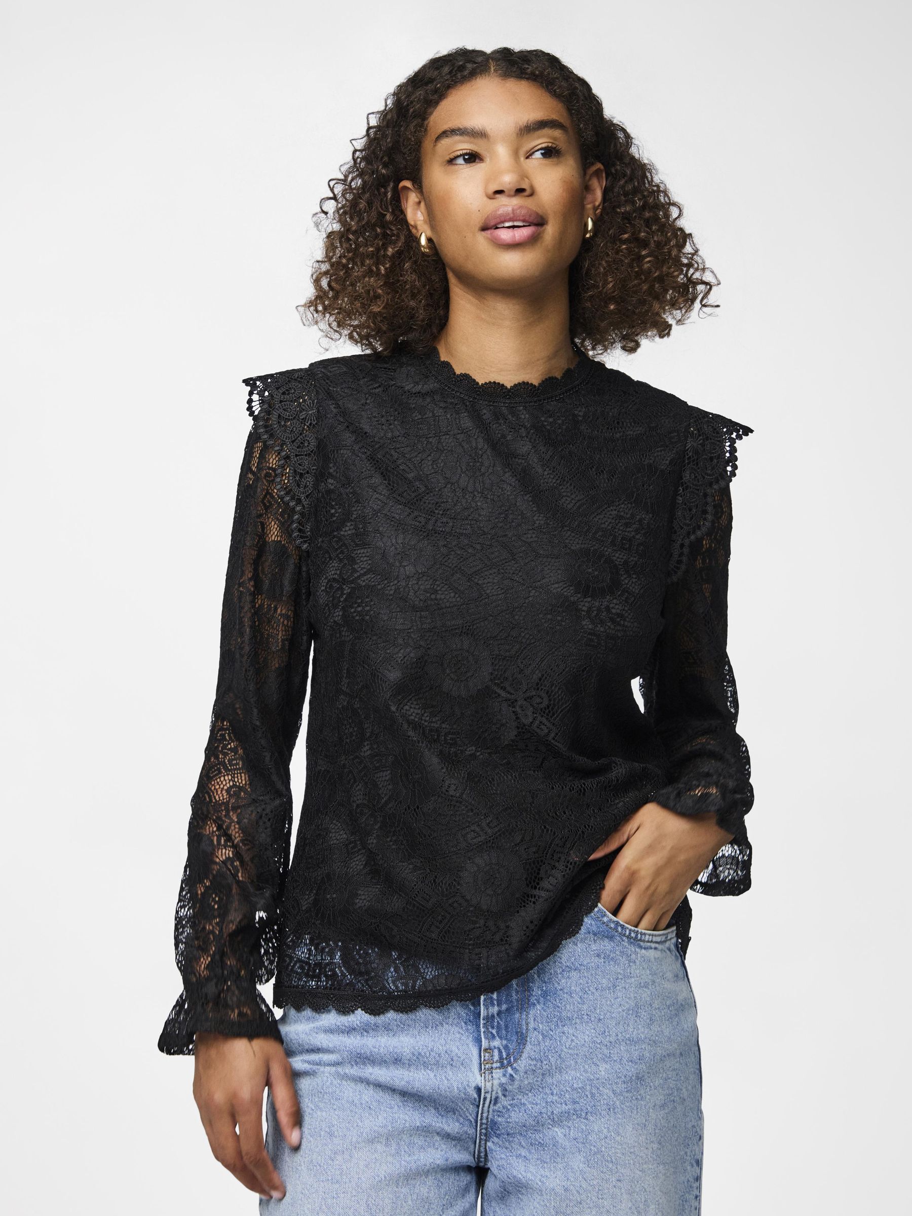 Black lace blouse outfit outlet
