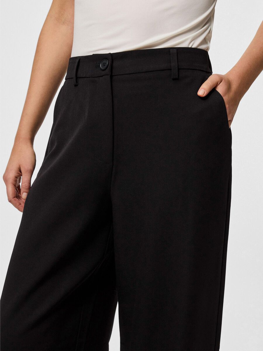 Carousel image - PCKAMIL WIDE LEG BROEK, Black | 4