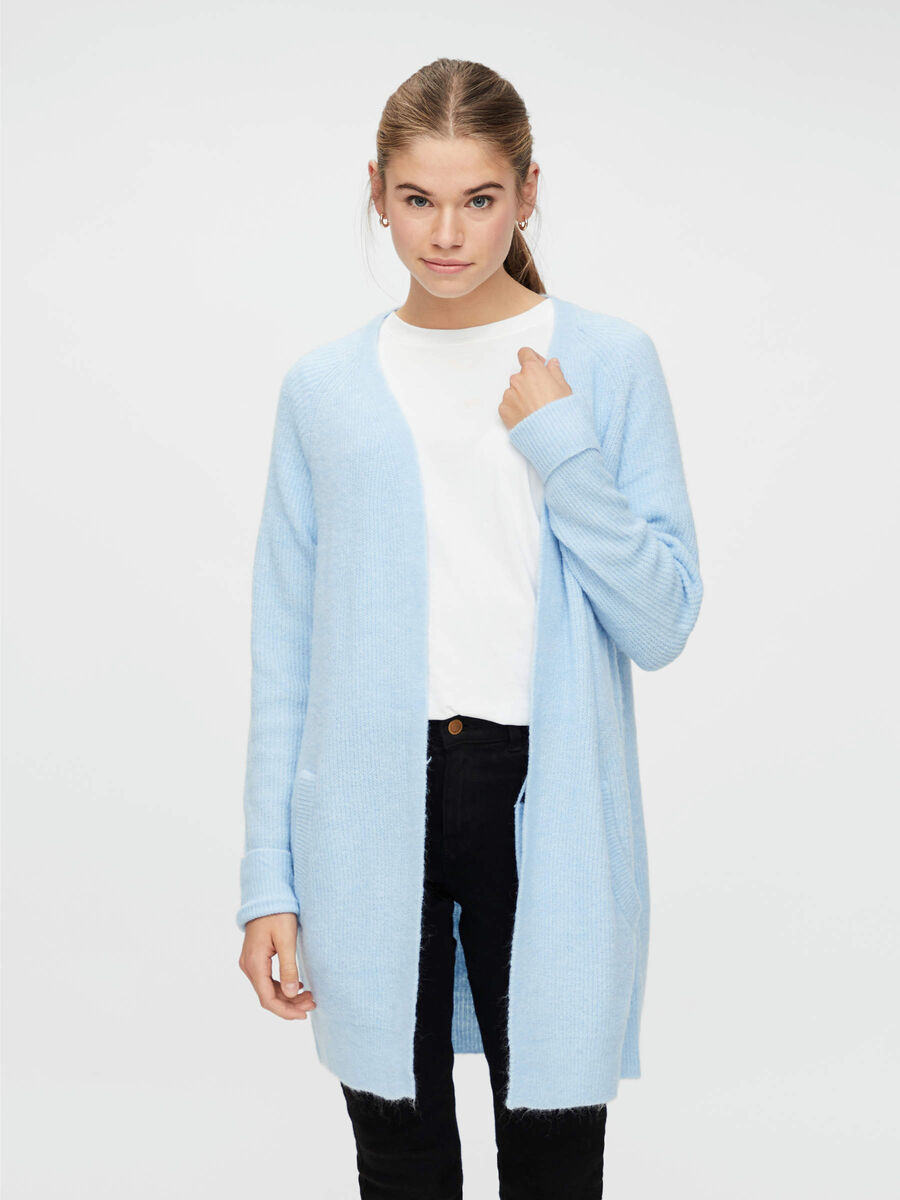 Carousel image - PCELLEN LONGLINE CARDIGAN, Cashmere Blue | 1