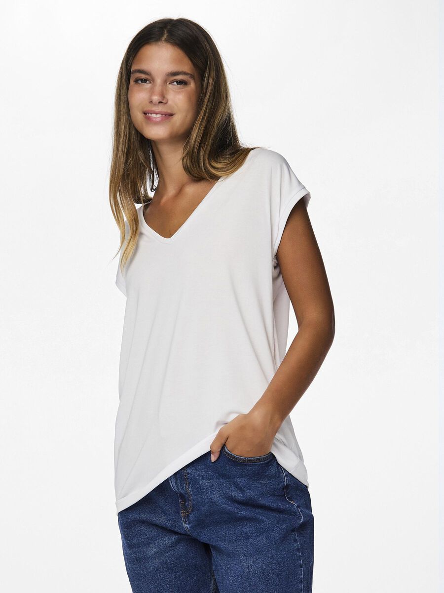 Pieces PCKAMALA T-SHIRT, Bright White, highres - 17095260_BrightWhite_003.jpg