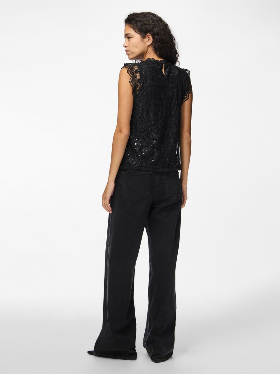 Pieces PCOLLINE MOUWLOZE TOP, Black, highres - 17151588_Black_004.jpg